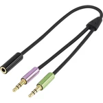 SpeaKa Professional SP-7870576  jack audio Y adaptér [2x jack zástrčka 3,5 mm - 1x jack zásuvka 3,5 mm] čierna