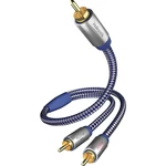 Inakustik 0040803 cinch audio prepojovací kábel [2x cinch zástrčka - 1x cinch zástrčka] 3.00 m modrá, strieborná pozláte