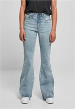 Women's high-waisted denim pants - light blue