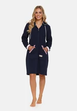 Doctor Nap Woman's Bathrobe SMZ.4508 Navy Blue