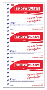 SPOFAPLAST 3M 166N Hypoalergénna náplasť 76x51mm, 3 ks