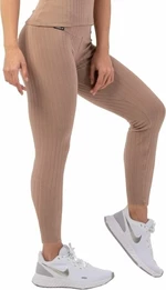 Nebbia Organic Cotton Ribbed High-Waist Leggings Brown M Pantalon de fitness