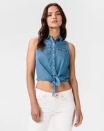 Pepe Jeans Wave Crop top Modrá