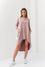 Asymmetrical oversize cappuccino dress