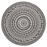 Kusový koberec Twin Supreme 103856 Black/Cream-200x200 (průměr) kruh