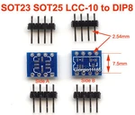 20pcs SOT23 SOT25 LCC-10 To DIP8 Adapter PCB Convertor