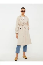 LC Waikiki Women's Trench Coat with Jacket Collar Straight Long Sleeve