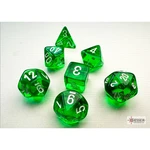 Chessex Sada kostek Chessex Translucent Green/White Mini Polyhedral 7-Die Set