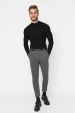Trendyol antracitové pánské pravidelné/regular střih pletené kalhoty