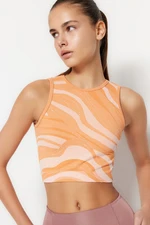 Trendyol Orange Seamless/Seamless Halter Neck Sport Blouse