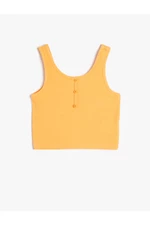 Koton Athlete Crop Sleeveless Thick Straps U-Neck Button Detail