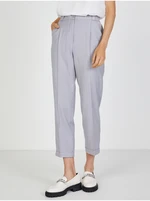 Light Grey Women Striped Shortened Trousers TALLY WEiJL - Ladies