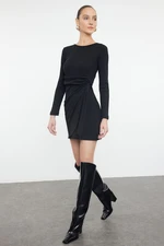 Trendyol Black Fitted Flexible Mini Knitted Dress