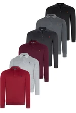 SET OF SIX V4007 DEWBERRY MEN'S SWEATSHIRT-BLACK-NAVY-ANTHRACITE-BURGUNDY-GRAY-PURPLE