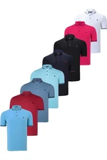 SET OF EIGHT T8586 DEWBERRY MEN'S T-SHIRT-BLACK-WHITE-NAVY-BURGUNDY-CYAN-FUCHSIA-INDIGO-LIGHT BLUE