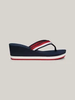 Dark blue women's wedge flip flops Tommy Hilfiger