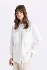 DEFACTO Relax Fit Long Sleeve White Shirt Tunic