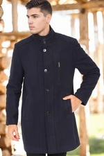 PLT8386 DEWBERRY MEN'S COAT-DIAGONAL DARK NAVY BLUE-3