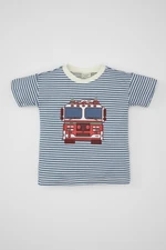 DEFACTO Baby Boy Crew Neck Vehicle Printed Short Sleeve T-Shirt