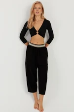 Cool & Sexy Women's Black Pocketed Shalwar Trousers