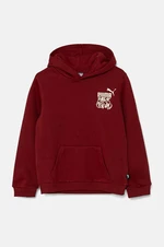 Dětská mikina Puma ESS+ MID 90s Hoodie červená barva, s kapucí, s potiskem, 681877