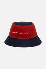 Dětský bavlněný klobouk Tommy Hilfiger červená barva, AU0AU01625