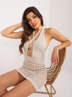 Light beige openwork beach dress