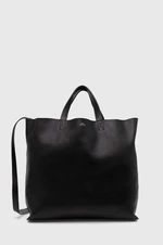 Kožená kabelka A.P.C. Cabas Maiko Medium Horizontal černá barva, PXBOK.M61770.LZZ