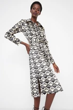 Trendyol Multi Color Long Sleeve Satin Woven Dress Woven Dress