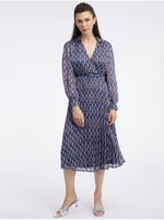 Orsay Dark blue ladies patterned dress - Women