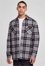 Padded plaid shirt jacket black/white