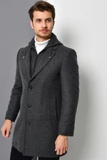 PLT8376 DEWBERRY MEN'S COAT-PATTERNED ANTHRACITE