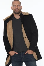 PLT8399 DEWBERRY SUEDE LOOK MEN'S COAT-BLACK