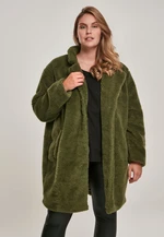 Dámský oversized Sherpa Coat olivový