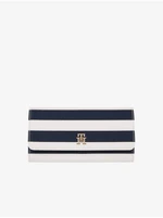 Blue and White Striped Women's Wallet Tommy Hilfiger Iconic LRG - Ladies