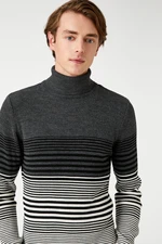 Koton Basic Knitwear Sweater Turtleneck Color Block