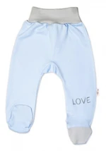 Baby Nellys Kojenecké polodupačky, modré - Love, vel. 62 (2-3m)