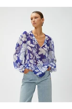 Koton Floral V-Neck Chiffon Blouse