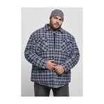 Plaid quilted shirt jacket light blue/navy blue