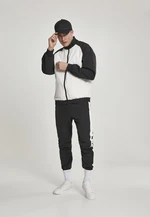 Crinkle Contrast Raglan Track Jacket wht/blk