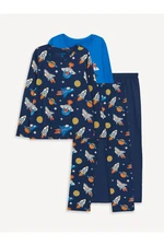 LC Waikiki Crew Neck Printed Long Sleeve Boys Pajamas Set 2-Pack