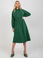 Dark green flowing hoodie dress