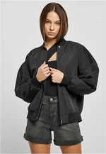 Women's Oversized Light Bomber Jacket Black