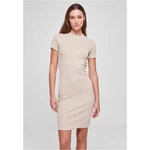 Women's dress with ribbing beige