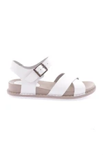 DGN P31-23y Women's Cross Strap Sandals Genuine Leather White