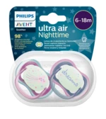 PHILIPS AVENT Cumlík Ultra air nočné 6-18m dievča 2 ks