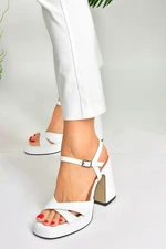 Fox Shoes Women's White Platform Heeled Shoes