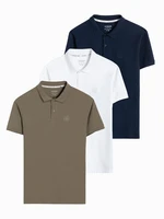 Ombre Set of men's pique knit polo shirts 3-pack