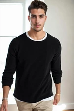 60226 Dewberry Knitwear Menswear Sweater-BLACK