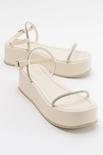 LuviShoes Ekos Ecru Beige Women's Sandals